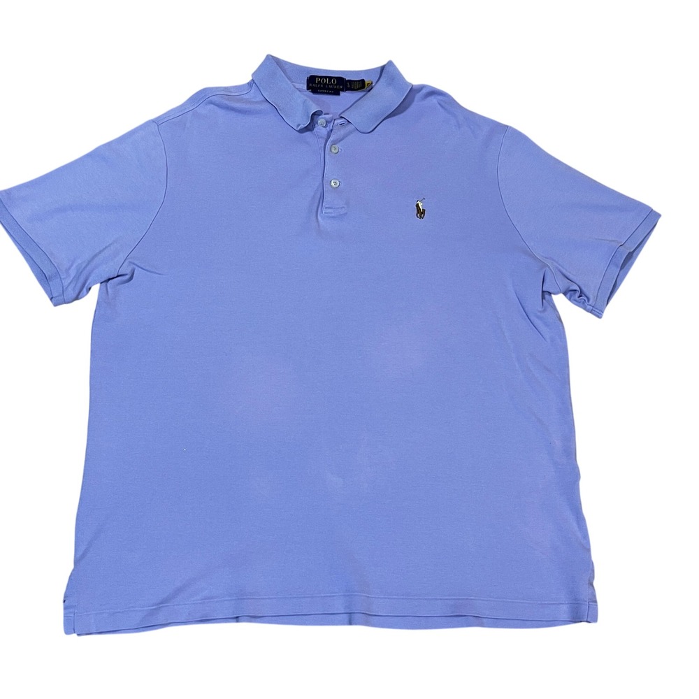 Vintage Polo Ralph Lauren Mens Lavender Short Sleeve Polo Shirt L Classic Preppy